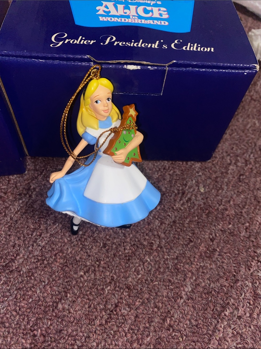 Disney Alice Blue & White Dress Holiday Ornament with Star Book